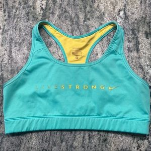 Nike Pro Sports Bra | Large | Mint & Yellow